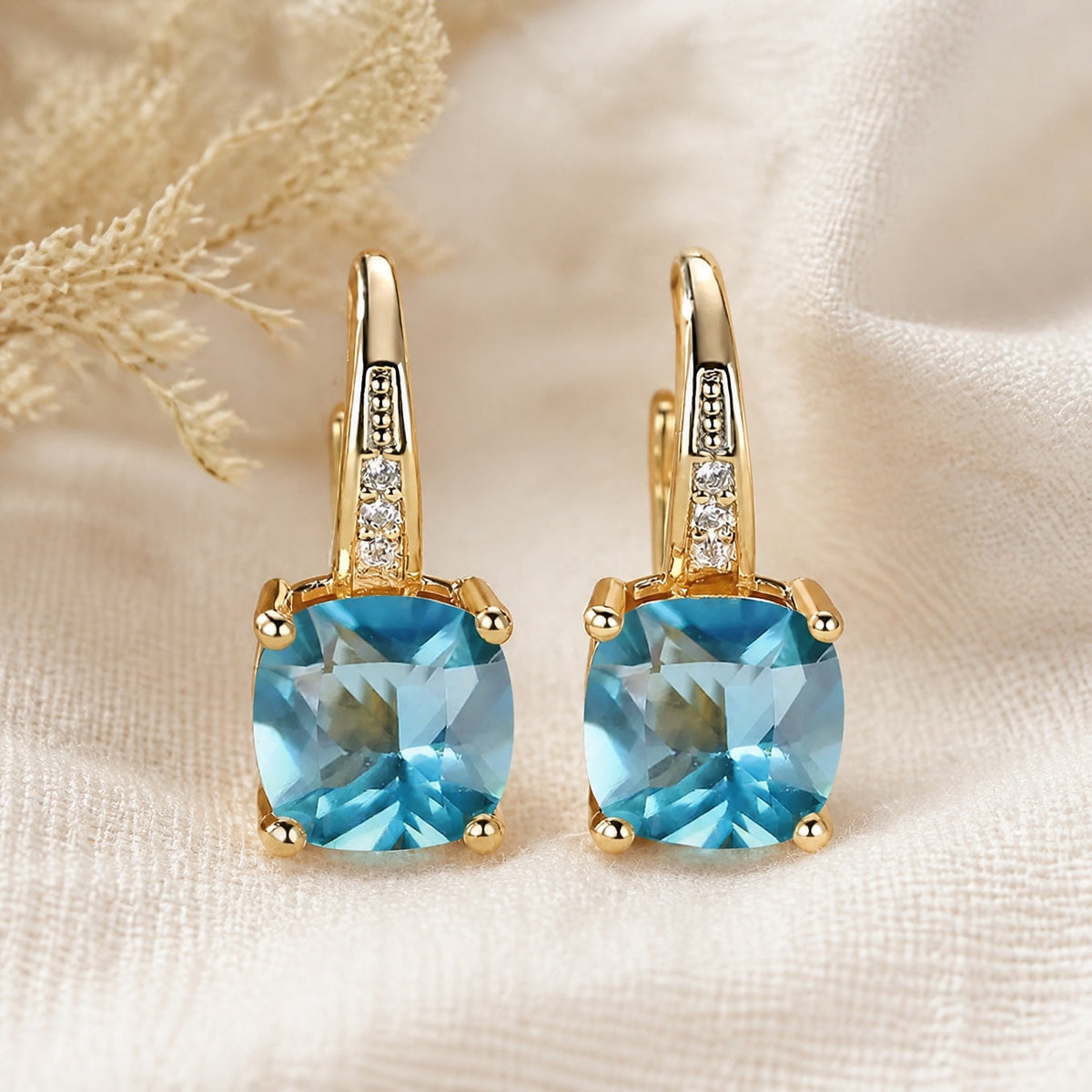 Yolanda - Colored Stone Hoop Earrings