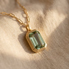 Noreen - Green Rectangle Stone Pendant Necklace