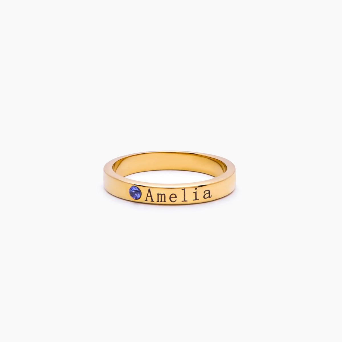 Celia - Stackable Name Ring with Birthstone