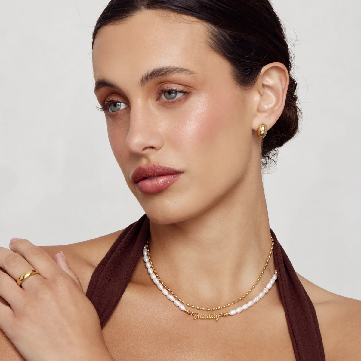 Chloe - Custom Name Pearl Style Necklace
